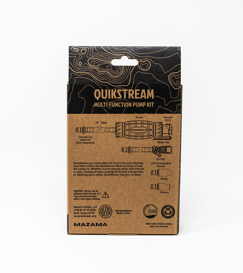 QuikStream Multi-Function Hydration Pump Kit – Pressurized Water System for Sharing, Cleaning & Cooling. Rinse Gear, Dishes, Pets, Sand & More. Fits Most Reservoirs. Squirt or Spray on Demand!