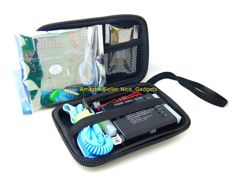 PC Computer PSU and Motherboard Tester Tool PCI & ISA SDRAM Post Test Card Diagnostic Analyzer Starter Kit 4 Digital / 8 LED/Bios Speaker/Mobo Power Switch All in One Carrying Case - BeesActive Australia
