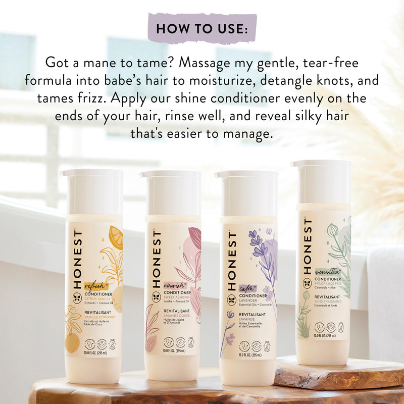 The Honest Company Silicone-Free Conditioner | Gentle for Baby | Naturally Derived, Tear-free, Hypoallergenic | Fragrance Free Sensitive, 10 fl oz 10 Fl Oz (Pack of 1) - BeesActive Australia