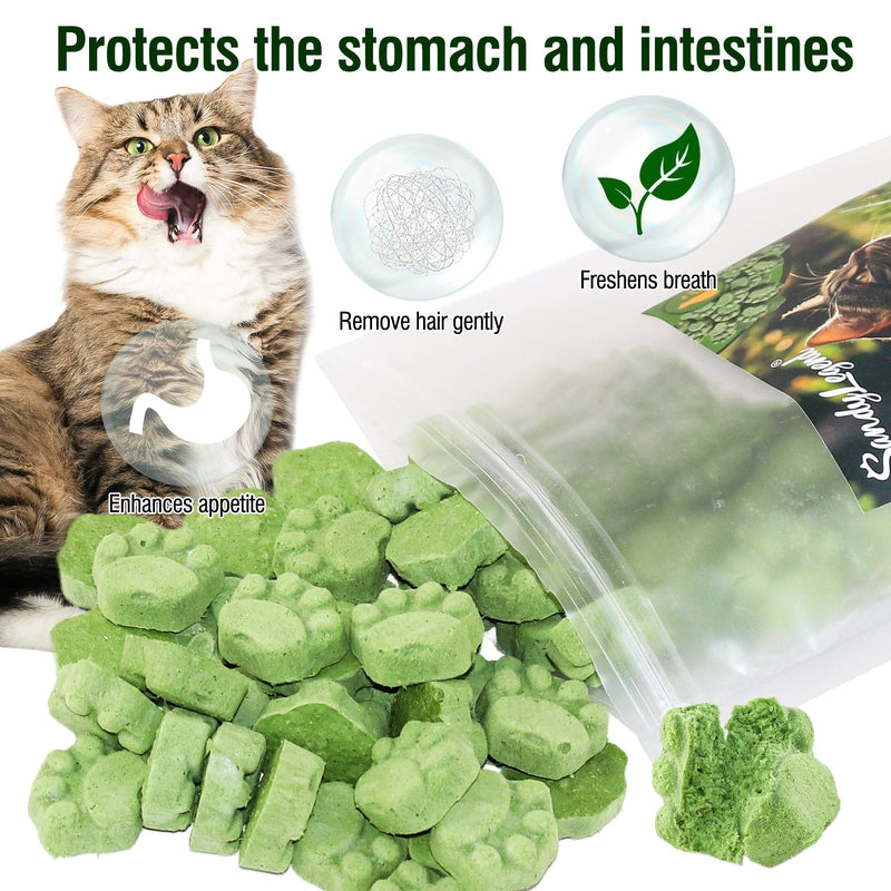 Freezed Drying Cat Grass Treats, Cat Grass Teething Sticks Cats Snacks for Hairball Removal and Dental Care Cat Grass-50g