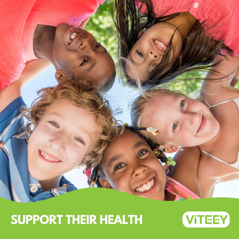 Viteey Kids Multivitamin Gummies with Probiotics - 8-1 Kids Vitamins Gummy | for Immune Health Support with Vitamin C, Echinacea, B12, B6, Zinc, Elderberry, Selenium - Vegan - Chewable Berry Flavored 120 Count (Pack of 1)