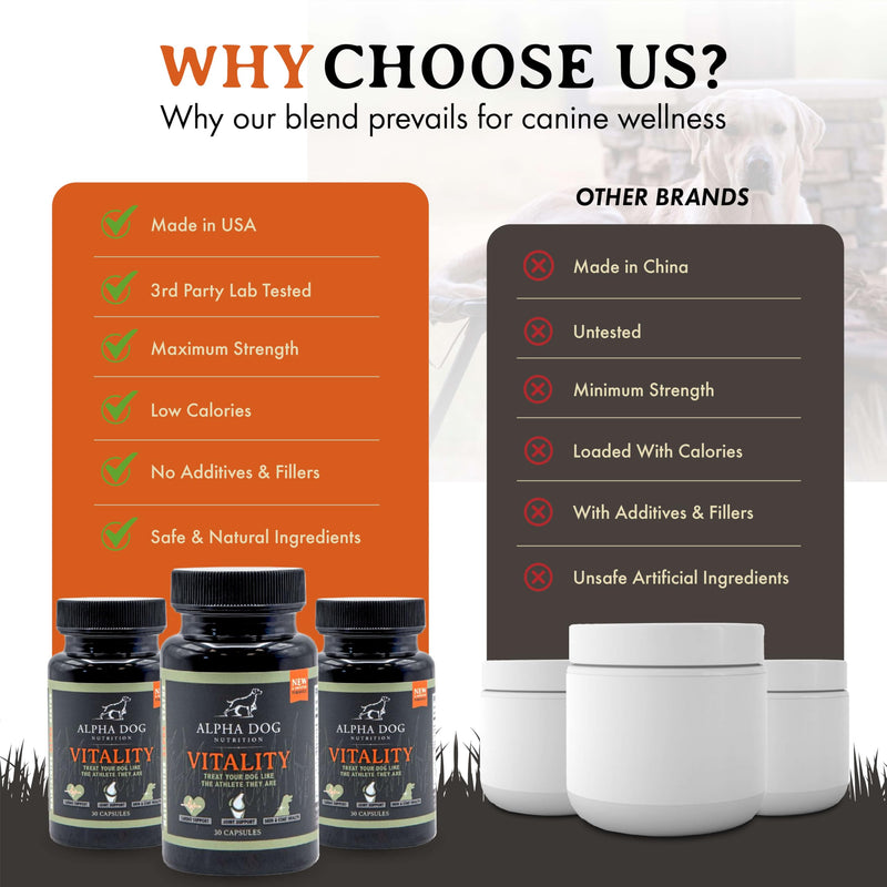 Krill Oil for Dogs - Vitality by Alpha Dog Nutrition – Reduces Dog Allergies, Itchiness, & Shedding – Promotes Healthy Skin and Coat - PawsPlanet Australia