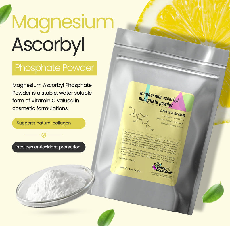 Magnesium Ascorbyl Phosphate Powder, Magnesium Ascorbyl Phosphate Stable Vitamin C, Magnesium Ascorbyl Phosphate MAP Powder for DIY Skincare Products (2 Ounce / 56 Grams)