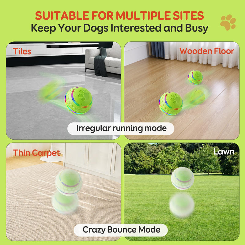 Interactive Dog Toys Dog Ball for Small & Medium Dogs, Durable Dog Toys for Aggressive Chewers, Automatic Rolling Dog Balls with Silicone Cover(Diameter 3.15 inches) - BeesActive Australia