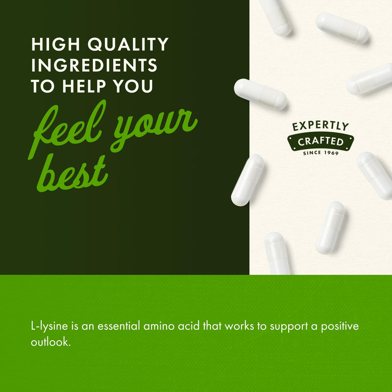 Swanson Free Form L-Lysine - Natural Supplement Promoting Stress Support & Nervous System Health - May Promote Calm Mood & Relaxation - (300 Capsules, 500mg Each) 300 Count (Pack of 1)