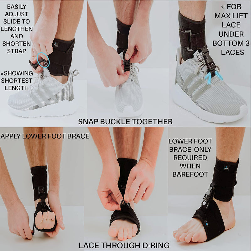 Dosh AFO Foot Drop Brace - Drop Foot Brace for Walking - AFO - Unisex (Black) Black - BeesActive Australia