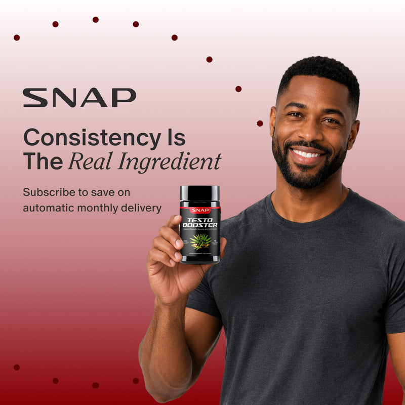 Snap Supplements Testosterone Booster for Men with Tongkat Ali, 90 Capsules | D-Aspartic Acid & Epimedium, Supports Energy, Stamina & Healthy Testosterone Naturally, Vegan, Non-GMO, Gluten-Free 90 Count (Pack of 1)