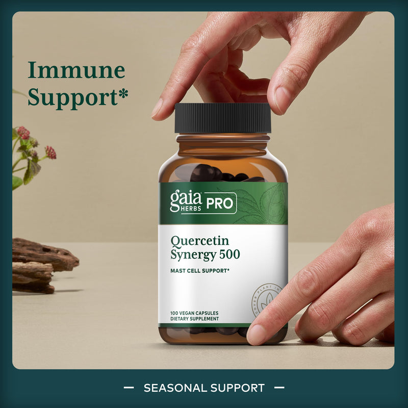 Gaia Herbs PRO Quercetin Synergy 500 - Immune System Support Supplement* - Cell Health with Bromelain & Turmeric - 100 Capsules (100 Servings)