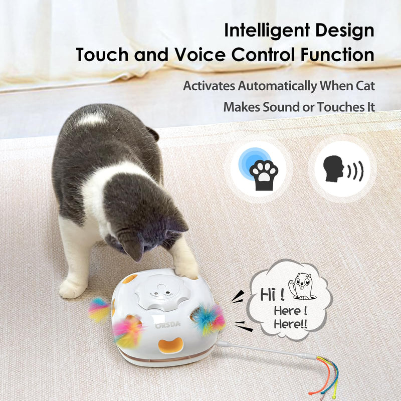 ORSDA Cat Toys, 4 in 1 Interactive Cat Toy Automatic Cat Toys for Indoor Cats Kitten Toys for Indoor Kittens, 8 Holes Mice Whack-A-Mole, Hide and Seek Smart Motion with 5PCS DIY Replacement Refills Space Cat - BeesActive Australia