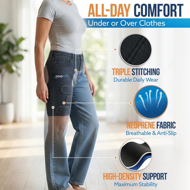 5 in 1 Hip Brace for Women Men Sciatica Pain Relief Devices - Adjustable Groin, Hip Flexor Compression Wrap for Comfortable Thigh, Hamstring & Sciatic Nerve Support, Improved Mobility & Recovery REGULAR RIGHT LEG