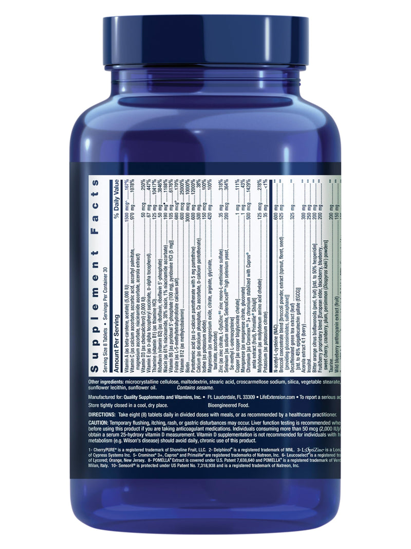 Life Extension Mix Tablets, 240 Tablets | High-Potency Multivitamin with Vitamins C, B, D, E & Magnesium, Whole-Body Health & Healthy Aging, Gluten-Free