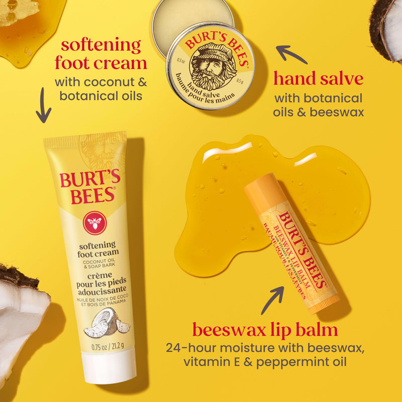 Burt's Bees Gift Ideas - Essentials Everyday Set, 5 Travel Size Products - Deep Cleansing Cream, Hand Salve, Body Lotion, Foot Cream and Original Lip Balm Everyday Essentials Set- New
