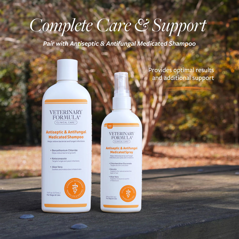 Veterinary Formula Clinical Care Antiseptic and Antifungal Medicated Spray for Dogs & Cats, 8 Fl Oz (1 Pack) Antiseptic & Antifungal Spray 8 Fl Oz (1-Pack) - PawsPlanet Australia