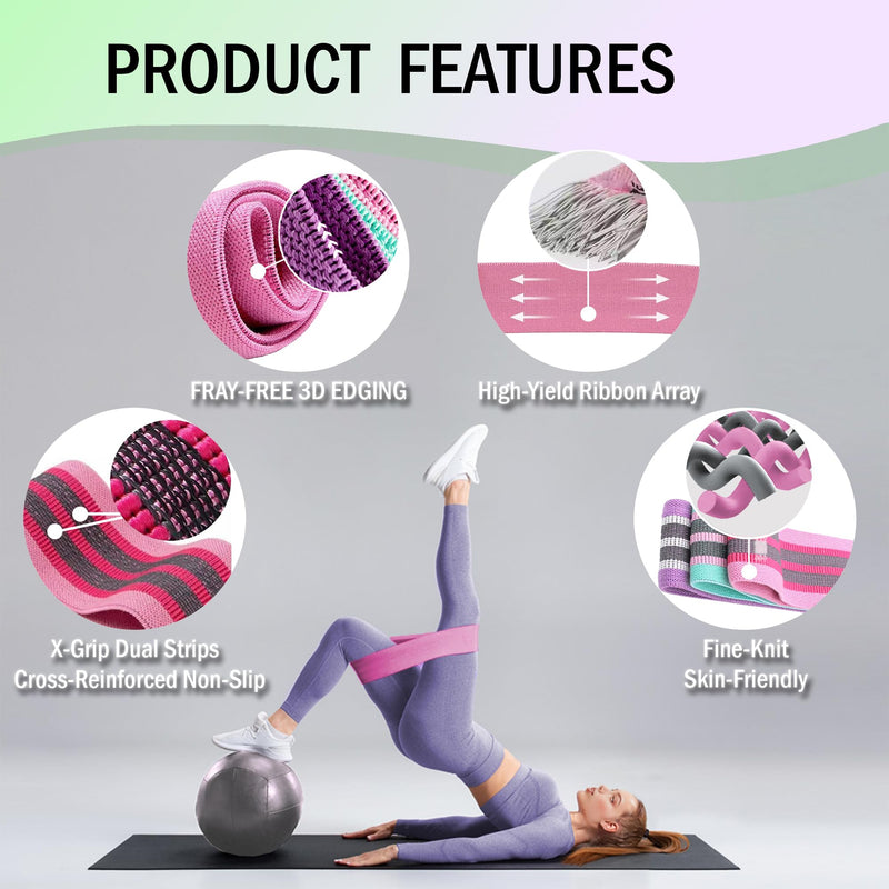 Full Body Resistance Bands Set for Women & Men, Professional Upper & Lower Body Workout Bands for Arms, Legs, Glutes, Yoga, Strength Training, Home Gym Fitness Equipment GreenPurple 4pcs - BeesActive Australia