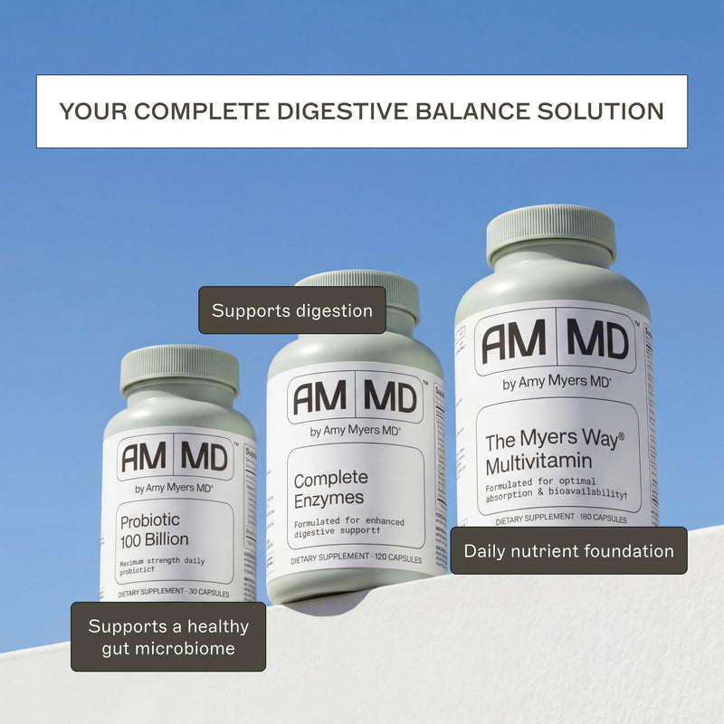 Amy Myers MD Probiotic Capsules 100 Billion - Maximum Strength Daily Probiotic - Gastrointestinal Health Supplement - Digestion & Immune Support