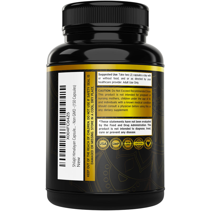 Pure Himalayan Shilajit with 85+ Trace Minerals (150 Capsules, 1000mg Extract per Serving) Pure Shilajit Capsules for Men & Women with Fulvic Acid for Immune Support - USA Made