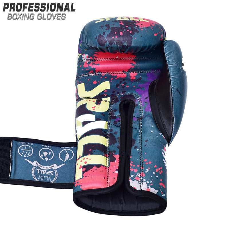 Spall Pro US Boxing Gloves for Men & Women - Pro Training Sparring Punching Gloves - Muay Thai MMA, Kickboxing Heavy Bag Workout Leather Boxing Gloves Green 6 OZ
