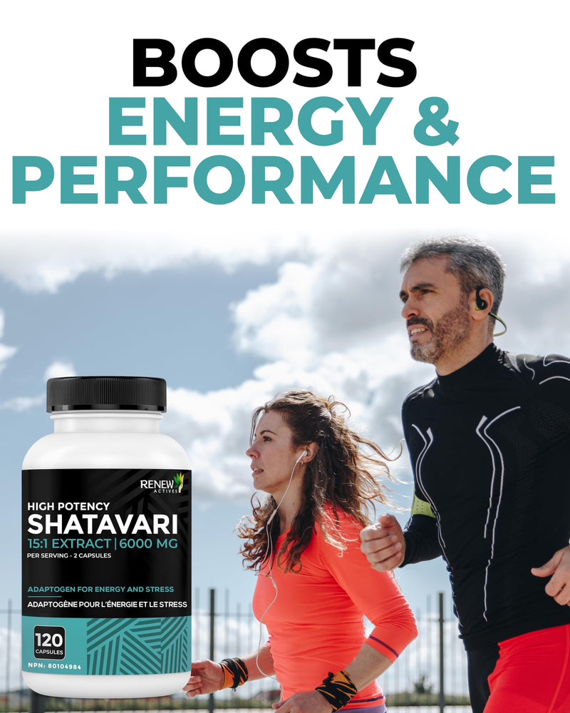 Renew Actives Shatavari Capsules ‚Äì Natural Adaptogen for Energy, Vitality, & Endurance ‚Äì Promotes Wellness & Resilience with Ayurvedic Herbs ‚Äì Organic, Vegan ‚Äì Made in Canada ‚Äì 120 Capsules - BeesActive Australia
