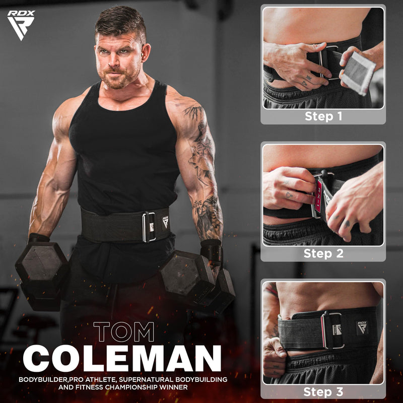 RDX Weight Lifting Belt - AUTO LOCK 4” Premium Adjustable Gym Belt for Olympic Cross Training - Support for Men Women Functional Fitness Workout - WOD Powerlifting Bodybuilding Weightlifting Deadlift Black M - BeesActive Australia