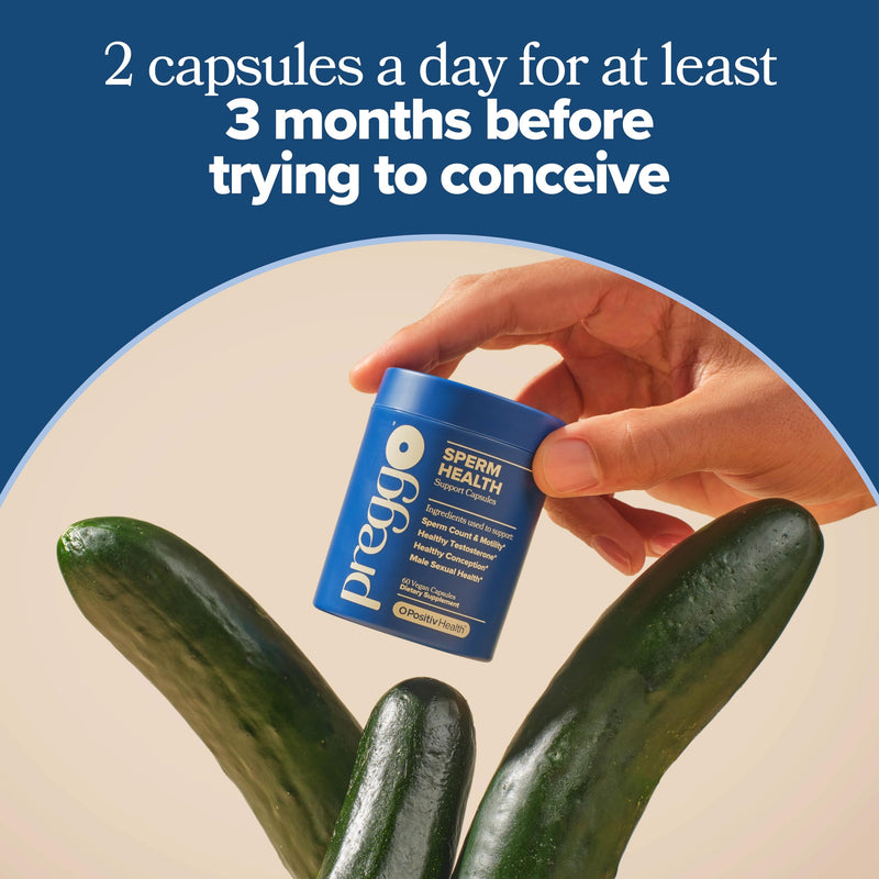 O Positiv Preggo Sperm Health Capsules for Men - OBGYN-Formulated for Improved Sperm Count & Motility with Tongkat Ali, NAC, Alpha Lipoic Acid ‚Äì Male Reproductive Health, 60 Count (Pack of 1)