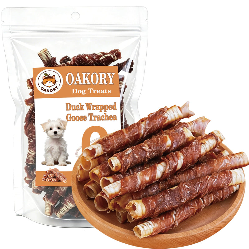 Duck Dog Treats–Duck Wrapped Goose Trachea, 10cm (25-30 Pcs) All Natural Trachea Sticks, Promotes Joint, Hip & Dental Health, High in Protein Low Fat, Dog Chews for Small & Medium Dogs