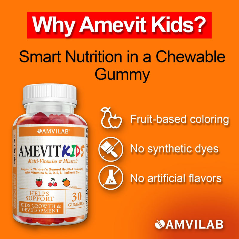 Kids Gummy Multivitamin, Growth & Immunity, 30 ct | Complete daily vitamins for children with essential nutrients; natural fruit flavor, easy to chew Kids Gummy Multivitamin