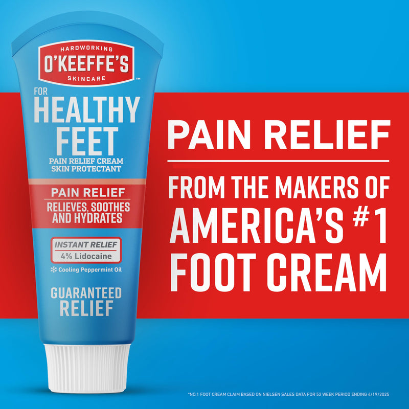 O'Keeffe's for Healthy Feet Pain Relief Skin Protectant Cream; 3 Ounce Tube (Pack of 1); Foot Pain Relief Cream; Cooling Foot Cream - BeesActive Australia