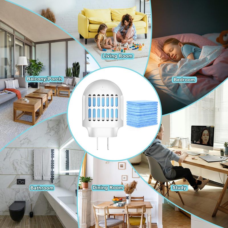 Mosquito Repeller,Mosquito Repellent Plug in Wall Outlet,Included 10 Pcs Refill,DEET-Free, Highly Effective for Home, Bedroom, Office, Kitchen,Camping, Travel White - BeesActive Australia