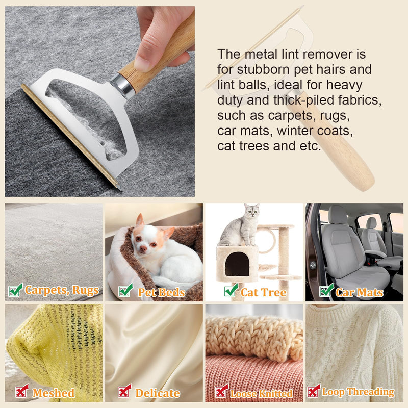 2 Packs Pro Set, 1 Buck Thick Metal Carpet Scraper Dog Hair Remover, Portable Carpet Brush Fabric Shaver for Furniture, Lint Couch Pilling Remover Shaver, Rug Heavy Duty Clothing Depiller Plastic - BeesActive Australia