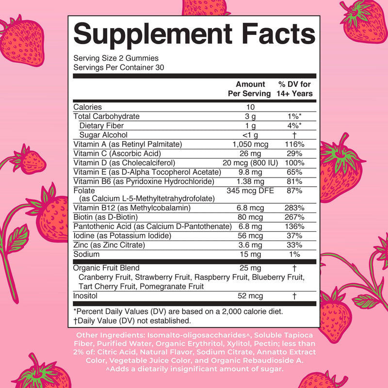 MaryRuth Organics Women's Immune Support Multivitamin Gummies | Ages 14+ | Skin Health | Gummy Vitamins for Women | Sugar-Free | Vegan | Non-GMO | 60 Count | Sugar Free, Vegan, 60 Count