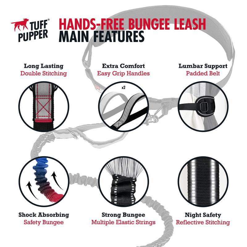 Add-On Accessory Bungee Leash and Hands Free Dog Leash - One Large Dog Up to 125 lbs