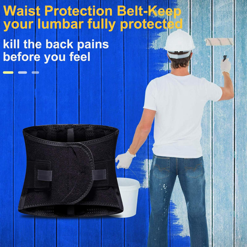 Timtakbo Back Brace Support Belt for Men Women, Back Support Brace for Lower Back Pain Relief with Lumbar Pad for Lifting at Work, Scoliosis Pain Relief Brace (Black,L/XL Fits 29.5”-37.5”Belly Waist) BLACK/GREY L/XL
