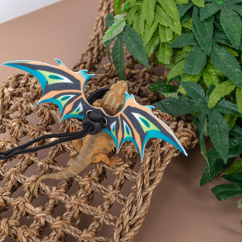 2 Pack Bearded Dragon Lizard Harness Leash Set, Adjustable Reptile Lizard Leashes with Adorable Dinosaur Wing for Geckos, Chameleon, Lizard - BeesActive Australia