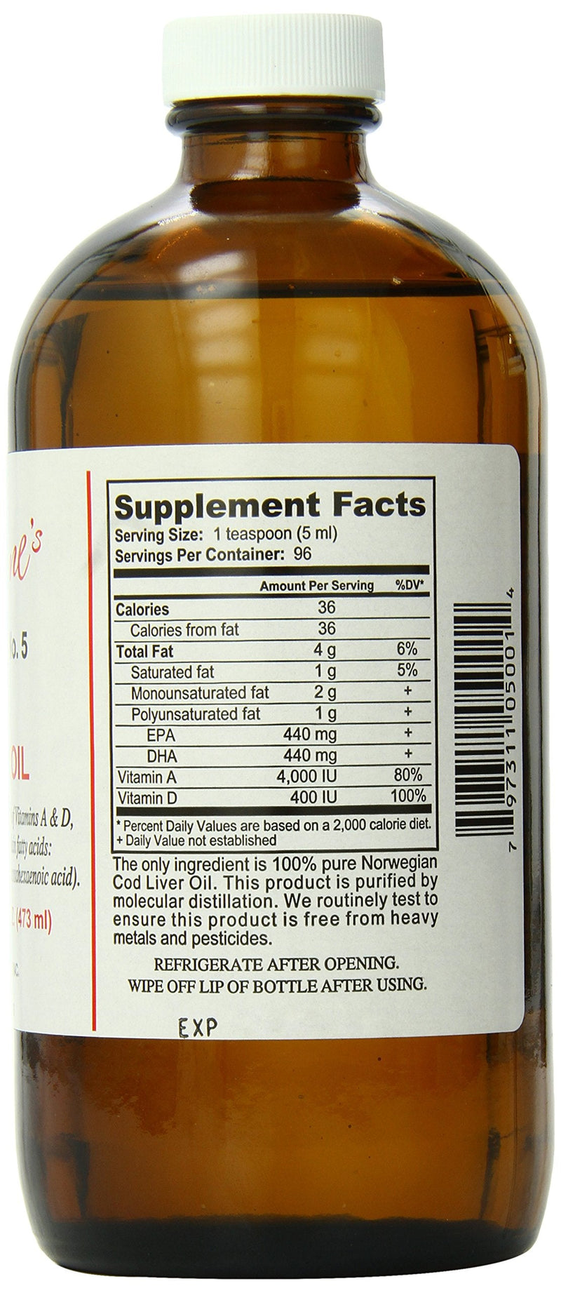 Sonne's Old Fashioned cod Liver Oil no 5, 16 Fl. Oz