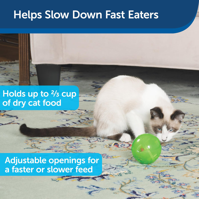 PetSafe Slimcat Feeder Ball - Interactive Game for Your Cat - Fill with Food and Treats - Green - BeesActive Australia