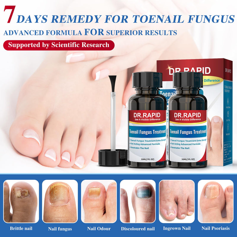 Toenail Fungus Treatment Extra Strength - Effective Antifungal Nail Repair Solution with Tea Tree Oil for Toenail & Nail Fungus, Fast Acting Treatment for Damaged Nails & Ingrown Toenail - 60ml/2fl oz 1 Fl Oz (Pack of 2)