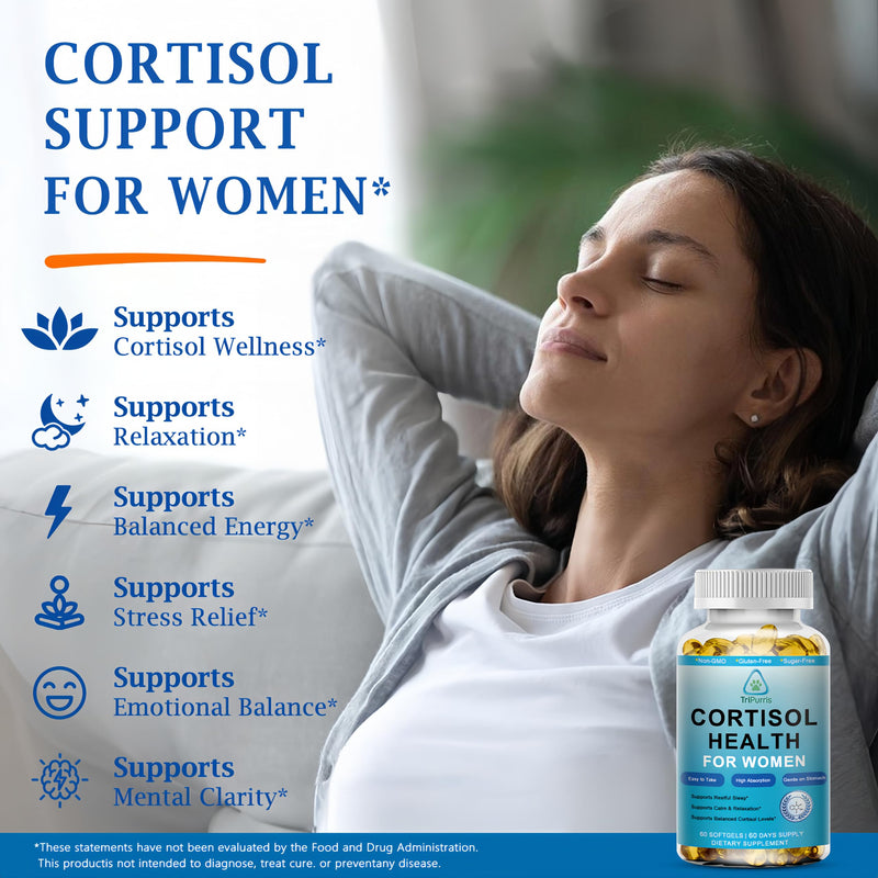Cortisol Supplement for Women, High Absorption Cortisol Balance Support Magnesium Glycinate with Ashwagandha, L-Theanine, Phosphatidylserine & Rhodiola, Calm Focus, Daily Wellness & Energy Support