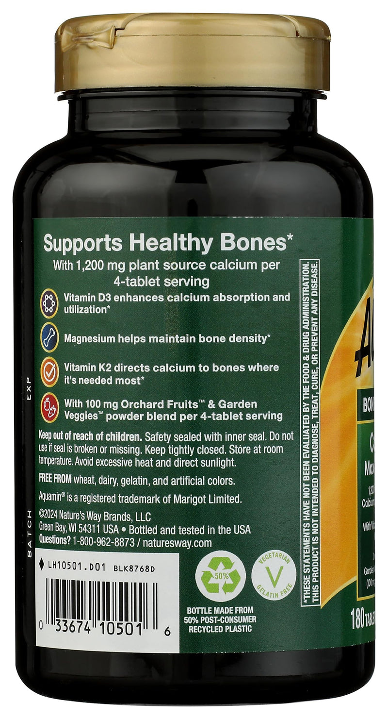 Nature's Way Nature's Way Alive! Calcium Bone Formula, Max Absorption, Plant Source Calcium, 180 Tablets, 180 Count
