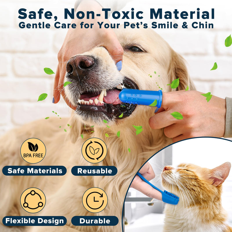 6PCS Pet Grooming Kit | Dog Washing Gloves | Dog Bath Brush | Dog Toothbrush Finger | Dog Bath Gloves | Dog Shampoo Brush | Pet Grooming Gloves | Cat Bathing Supplies | Dog Bath Supplies - BeesActive Australia