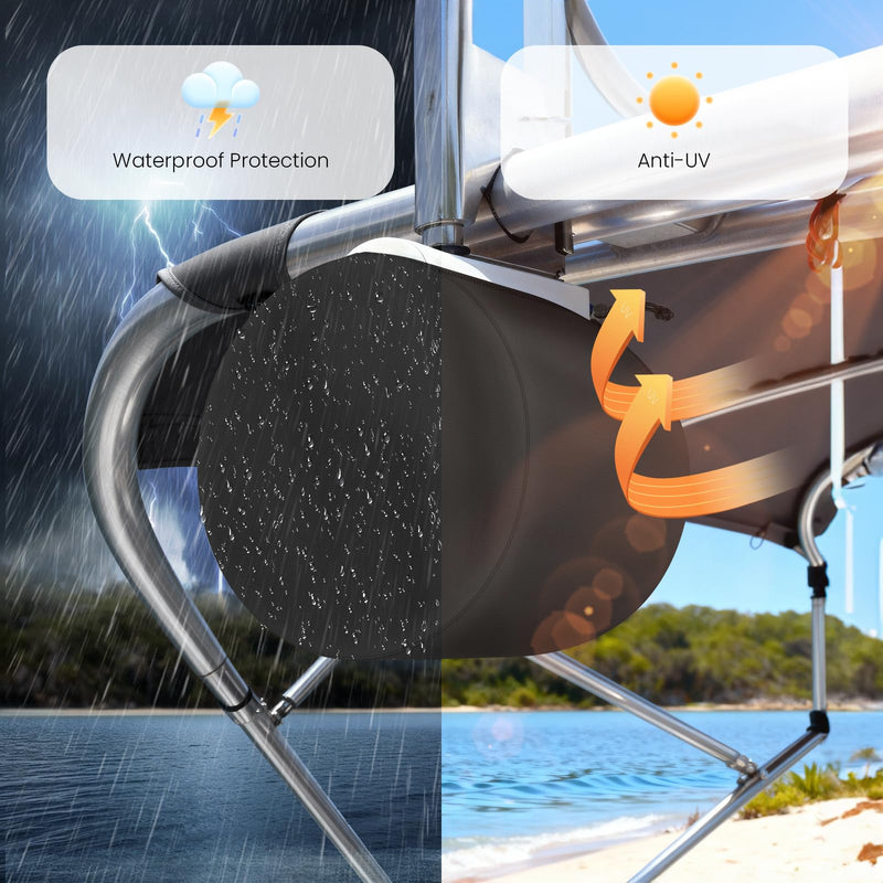 2 Pack Boat Speaker Covers, 900D Waterproof Wakeboard Tower Speaker Cover, Marine Grade UV Resistant Polyester Fabric, 14" H x 14" W x 13" D, Black L:14" H x 14" W x 13" D