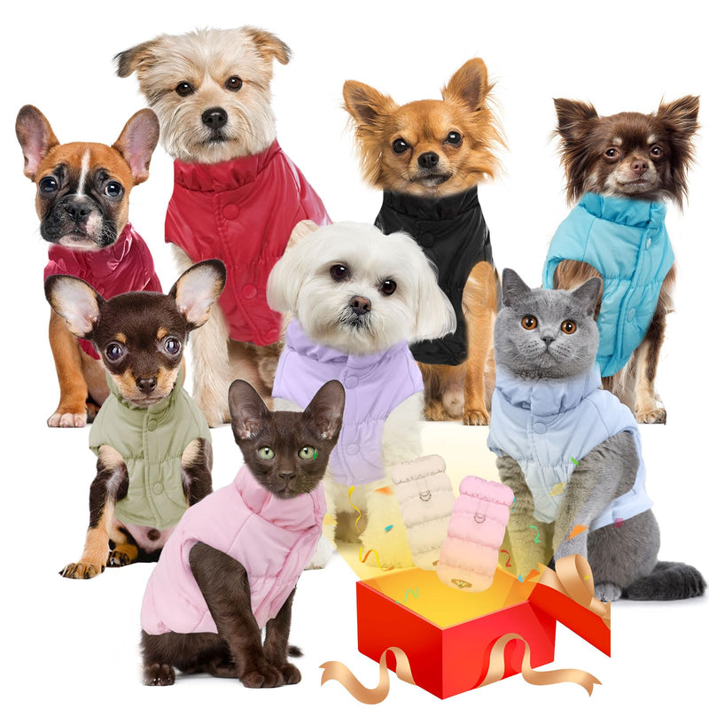 Winter Warm Dog Jacket for Small Medium Dogs Cat Cold Weather Coats with Harness Paded Dog Fleece Vest Waterproof Windproof Dog Snow Jacket Pet Puppy Clothes（Pink,XS） X-Small Pink - BeesActive Australia