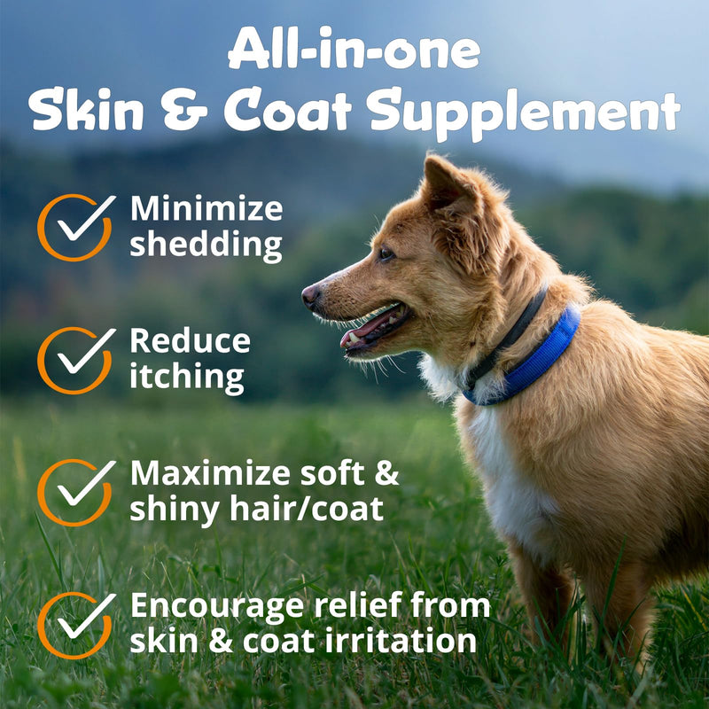 PeakTails Dermatrix, 150 Count Tablets for Dogs, Supports Healthy Skin, Shiny & Reduce Excessive Shedding, Contains MSM, Fish Oil & Omega 3 & 6 Essential Fatty Acids - PawsPlanet Australia