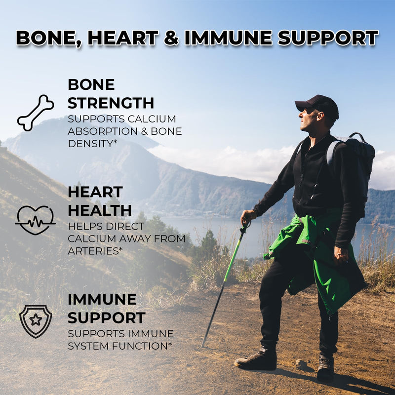 Inhale Vitamin D3 + K2 with Coconut Oil – 5000 IU D3 & 100 mcg MK7 K2 for Bone, Heart & Immune Support – Non-GMO · Soy Free · Gluten Free – 120 Softgels