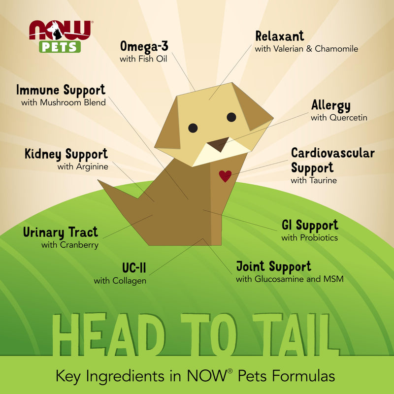NOW Foods® Pets, UC-II® Advanced Joint Mobility for Dogs and Cats, Veterinarian formulated, Help Maintain Cartilage and Connective Tissue*, 60 Chewable Tablets (60 Grams) - PawsPlanet Australia