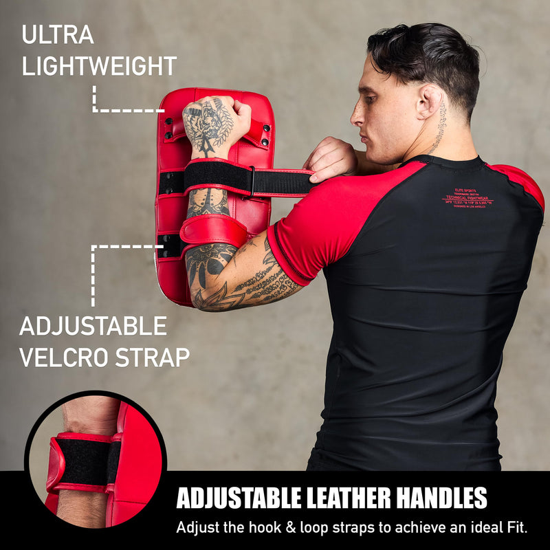Elite Sports Muay Thai Kickboxing Training Pad for Kickboxing, MMA, Taekwondo, Karate. Ideal for Punches, Knees, and Kicks in Martial Arts Training (ONE PAD ONLY) Solid Red