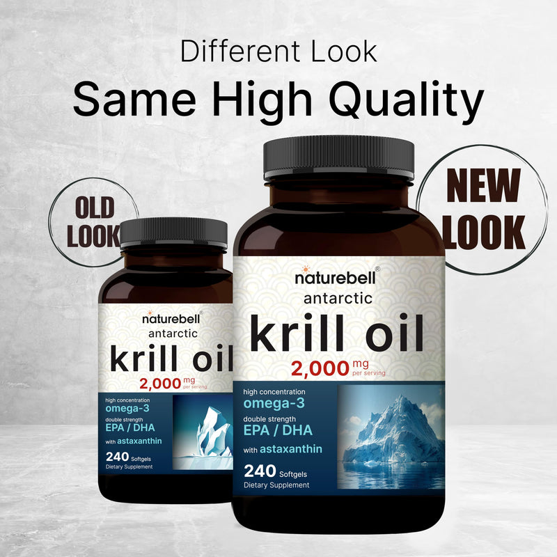 Antarctic Krill Oil 2000mg Supplement, 240 Softgels, 3X Strength Natural Source of Omega-3s, EPA 240mg + DHA 160mg + Astaxanthin 800mcg ‚Äì No Fishy Aftertaste ‚Äì Mercury Free & Non-GMO - BeesActive Australia