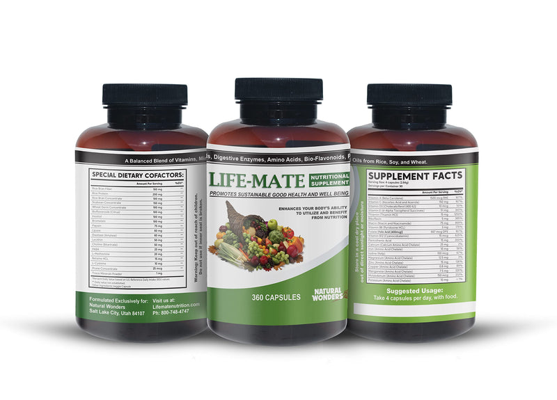 Natural Wonders Life Mate – Multivitamin Supplement | Prenatal Multi-Vitamins for Women with Nutritional and Immune Support | Energy Supplements for Men & Women (120 Capsules) 4 Count (Pack of 30)