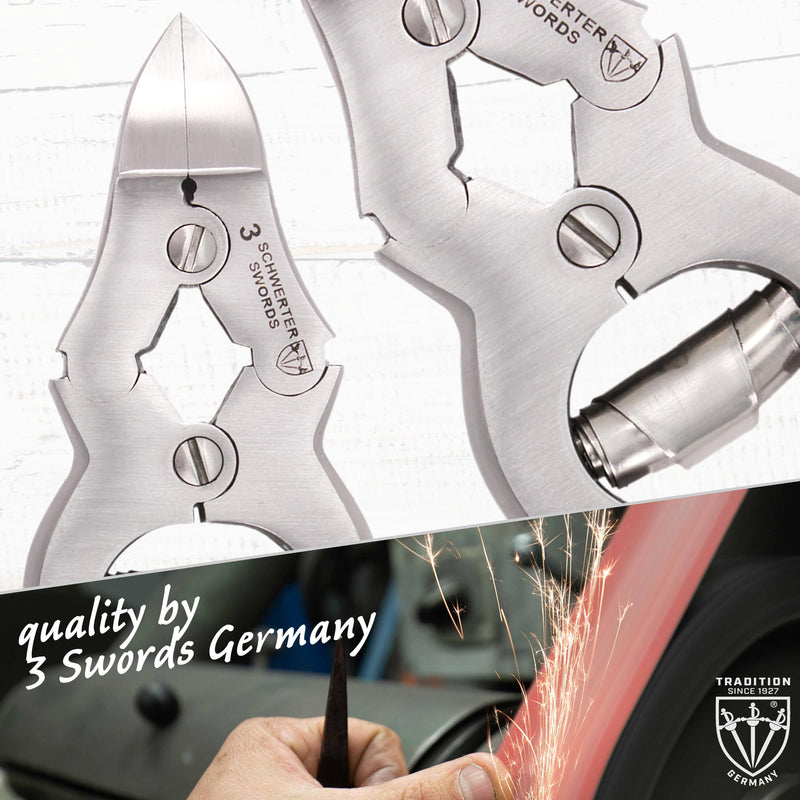 3 Swords Germany – Big Toe Nail NIPPERS - Extra Strong Toe Nail NIPPERS for Cutting Strong, Thick or ingrown Toe Nails - Stainless Steel Pedicure Tool with Synthetic Leather case Nail Nippers Big - BeesActive Australia
