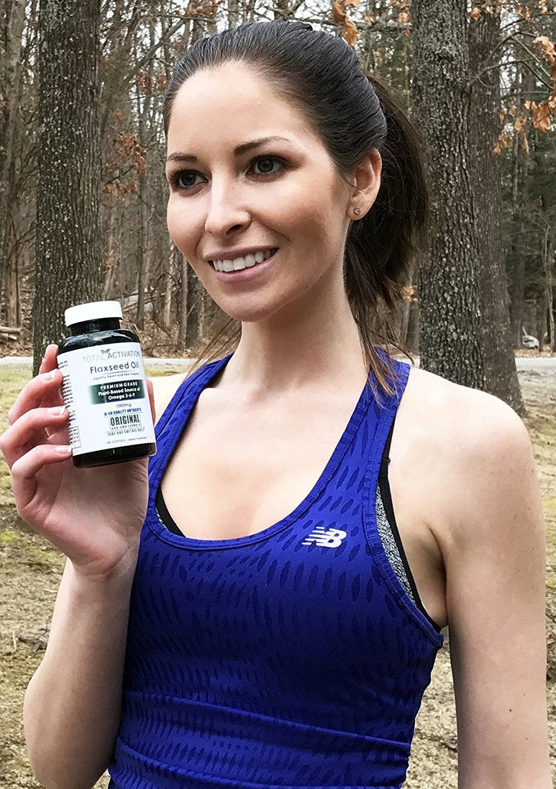 Organic Flaxseed Oil 1,000 mg Omega-3, Immune System Booster with Omega 3,6,9 from Natural ALA, Supports Healthy Heart, Hair, Skin and Nails, 100 Rich Liquid Softgels Per Bottle