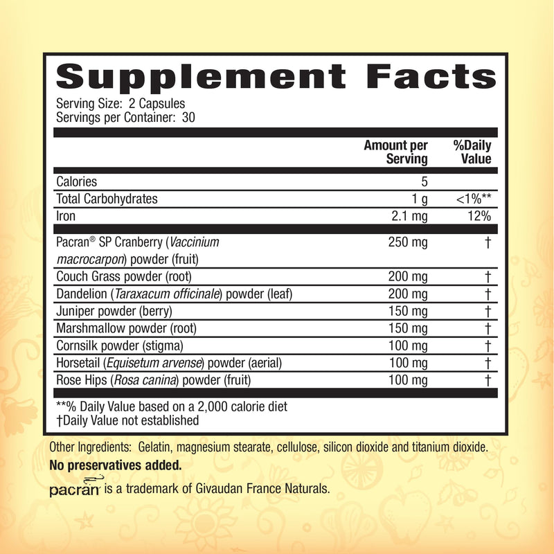 Nature's Secret Urinary Flush & Support with Cranberry Promotes Healthy Bladder & Urinary Tract - 8 Botanical Concentrate Blends to Flush & Soothe - Healthy Elimination & Detoxification - 60 Capsules - BeesActive Australia